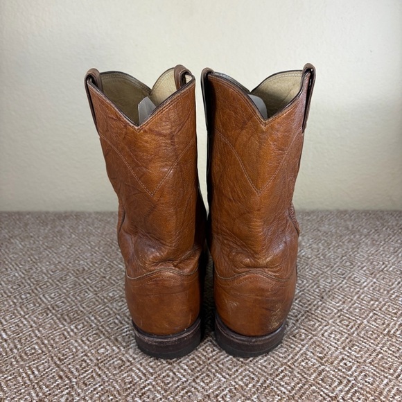 Justin Classic Roper Style 3163 Brown Marbled Leather Cowboy Boots Men\'s Sz 9D main image 7